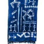 White Designed Blue Fabric