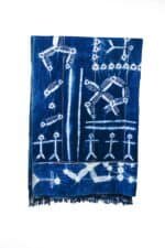 White Designed Blue Fabric